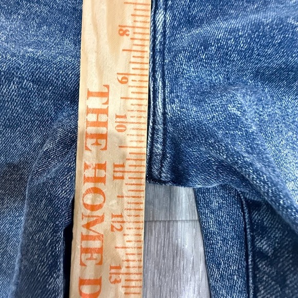 Express Jeans Womens Button Fly Size 23x26 Mom Jean Super High Rise Blue Stretch - Picture 6 of 7